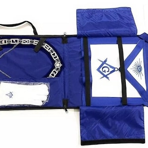 Freimaurer Masonic Regalia Blue Box Master Mason Schürze Kragen Handschuhe Koffer Paket