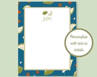 Gepersonaliseerd notitieblok limoen: cadeau briefpapier citrus (A2 afscheurblok)