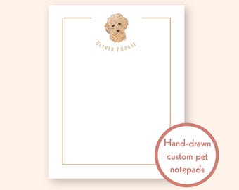 Blocco note personalizzato con ritratto del tuo animale domestico – Regalo di cancelleria personalizzato (formato A2)