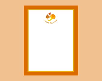 Personalized Fall Notepad: Gourds & Pumpkins A2 Tear-Off Memo Pad