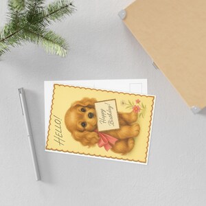 Ansichtkaarten grappige hond, vintage-geïnspireerde wenskaarten, schattige hondenkunst, hondenliefhebber, verjaardagskaarten