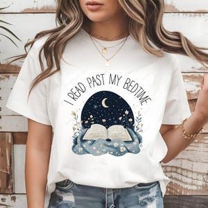 I Read Past My Bedtime PNG Bookish Clipart Book Lover Gift Sublimation Designs Cozy Book Aesthetic Digital Download Reading Tshirt