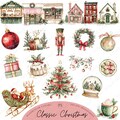 Classic Christmas Clipart, Watercolor Rustic Santa PNG, Frames & Holiday Decor product logo