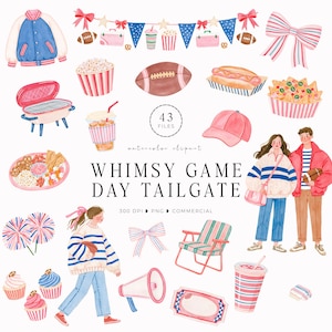 Matchdag Clipart, fotbolls-tailgate PNG, nyckfulla sportfestgrafik (digital nedladdning)