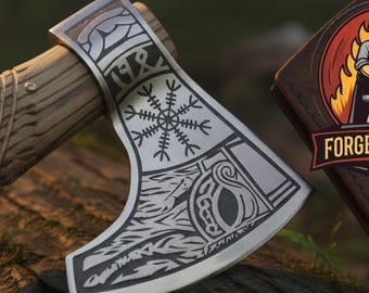 Wikinger Axt Handmade Carbonstahl Esche Holzgriff, personalisiertes Geschenk für Ihn