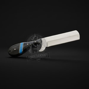 Personalized Damascus Cowboy Knife Hand-Forged Bull Cutter knife with Leather Sheath gift for him