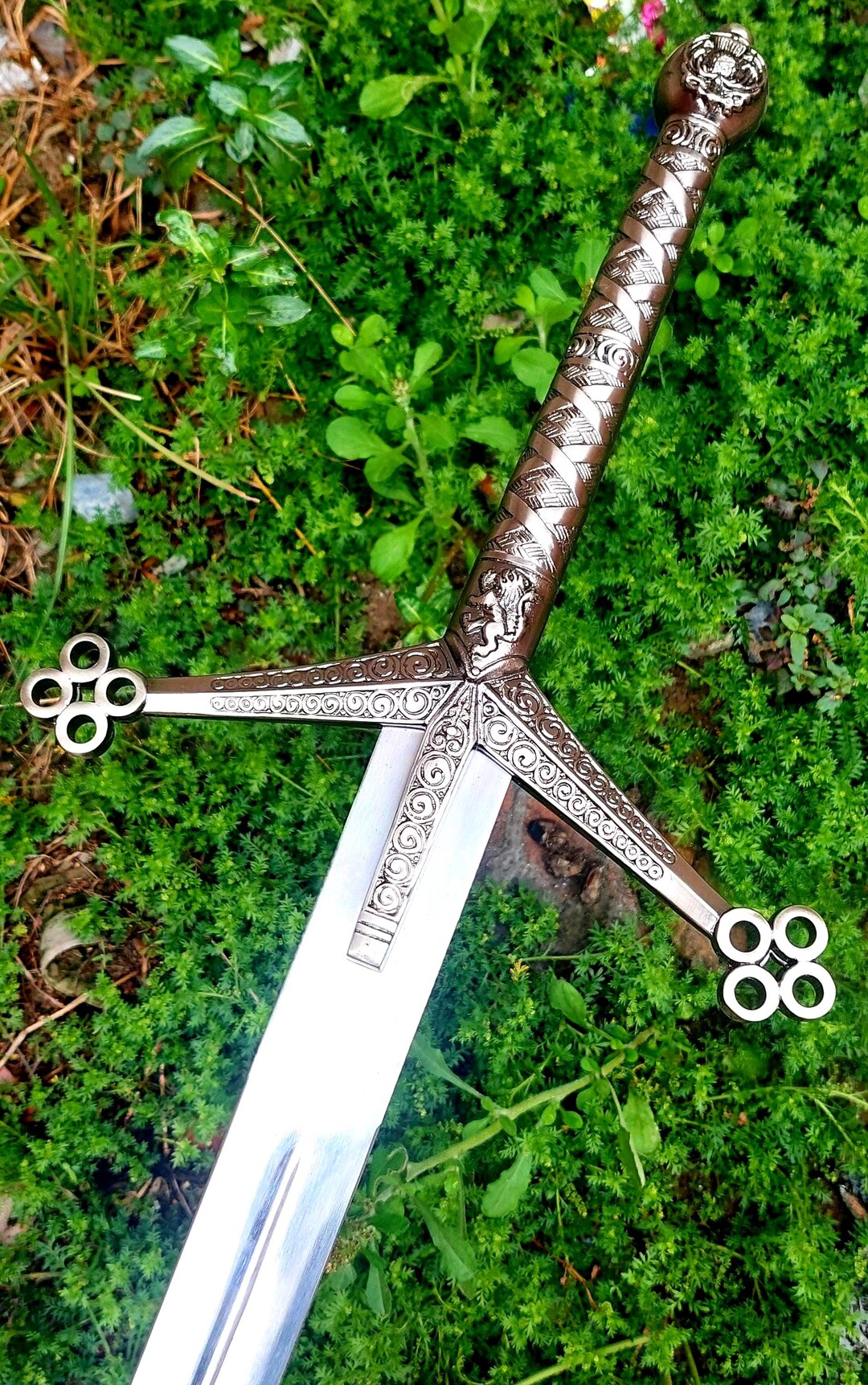 手作りのスコットランド製クレイモア剣：ステンレススチール製中世ハイ