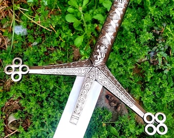 手作りのスコットランド製クレイモア剣：ステンレススチール製中世ハイ