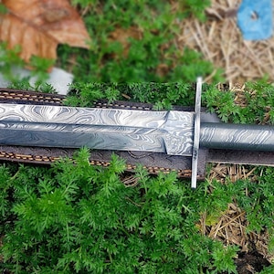 Handmade Damascus Steel Hunting Knife Tracker knife 15" Free Leather Sheath Gift for Him USA best for birthday gift