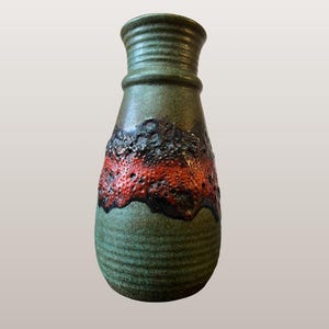 BAY KERAMIK Vintage West German Fat Lava Vase |  Form No. 631-25 | WGP | Mid Century | 1960s | 1970s