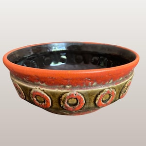Rare Vintage FOHR Planter| Fat Lava Era | Brasilia | Orange & Green | No. 760-20 | West German Pottery | Mid-Century | 1960s | 1970s