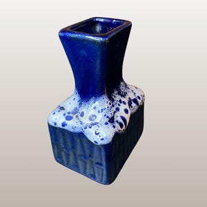 STEIN KERAMIK Vintage West German Fat Lava Vase | Form No. 14-12 | Blue & White Pottery | WGP | Mid Century Pottery | 1960s | 1970s