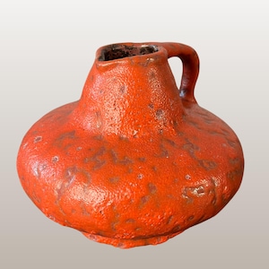 Rare ES KERAMIK (Emons & Söhne) Vintage West German Fat Lava Vase | Burnt Orange | WGP | Mid Century Pottery | 1960s | 1970s