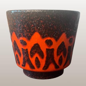 Rare ES KERAMIK (Emons & Söhne) Vintage West German Fat Lava Plant Pot | Decor &#39;Jaguar&#39; | WGP | Mid Century Pottery | 1960s | 1970s