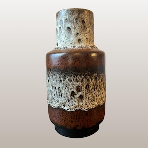 RUSCHA Vintage West German Fat Lava Vase | Form No. R-15 | WGP | Mid Century Pottery | 1960s | 1970s