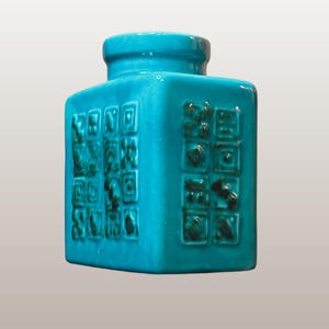 CARSTENS Vintage West German Fat Lava Vase | Decor &quot;Manila&quot; | Form No. M16-12 | Turquoise | WGP | Mid Century Pottery | 1960s | 1970s