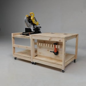 Miter Saw Workbench | wood working plans | workbench plans | miter saw table | miter saw station | miter saw | Digital Build Plans |