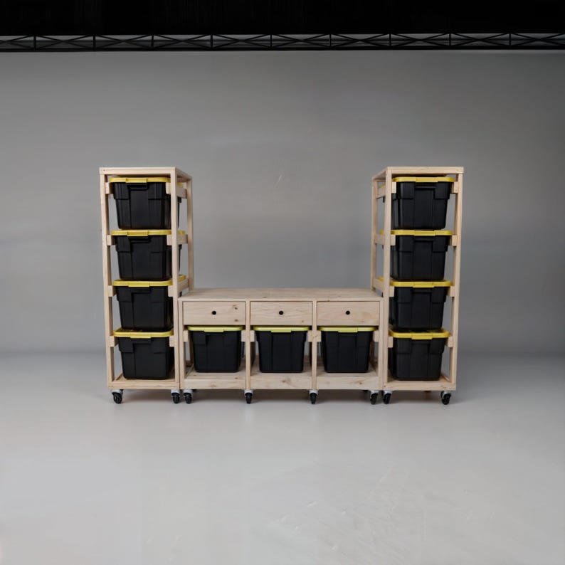 diy-garage-shelves_wooden-tote-rack_rolling-tote-storage