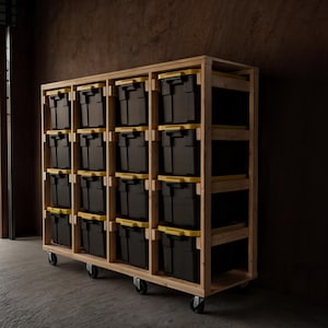 garage-shelving_tote-storage_wood-working-plans