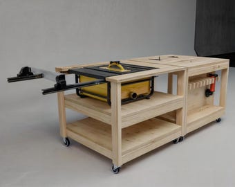 Table Saw Workbench | wood working plans | workbench plans | table saw bench | table saw stand | table saw sled | Digital Build Plans |