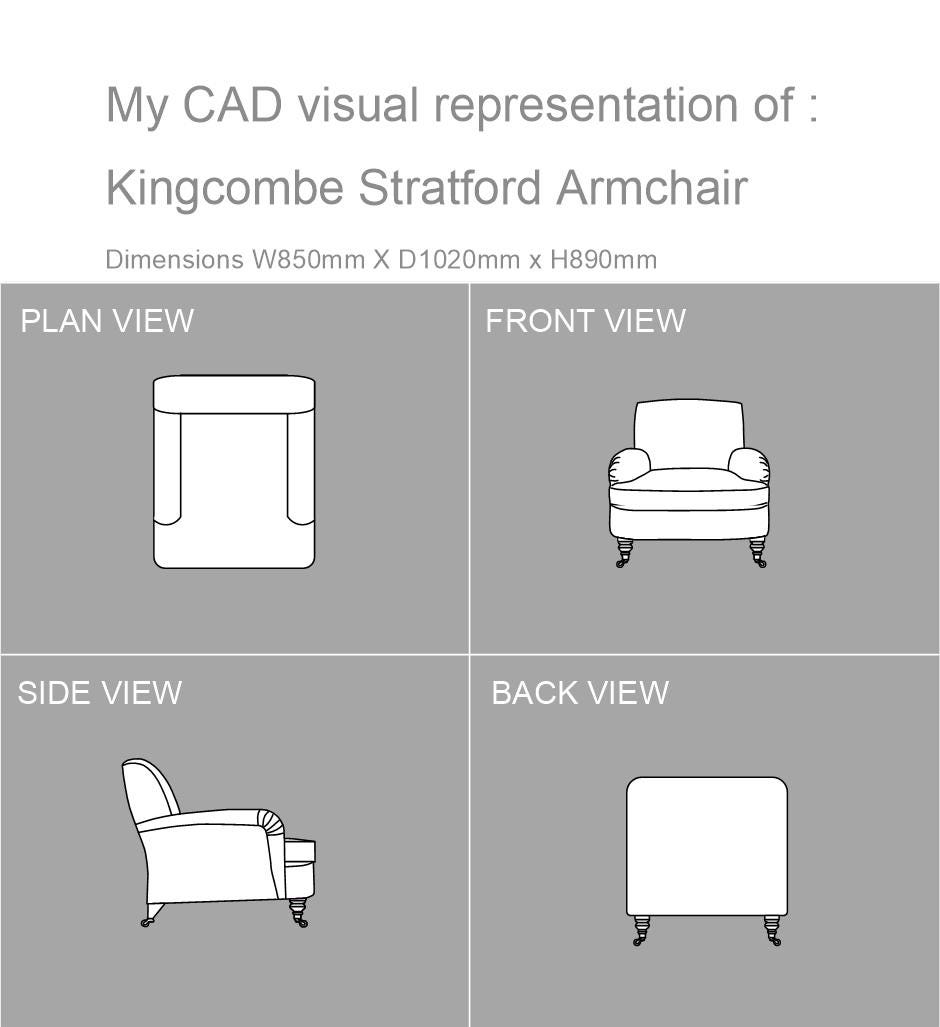 2D CAD Block in Plan, Front, Side and Back View of Kingcombe's ...