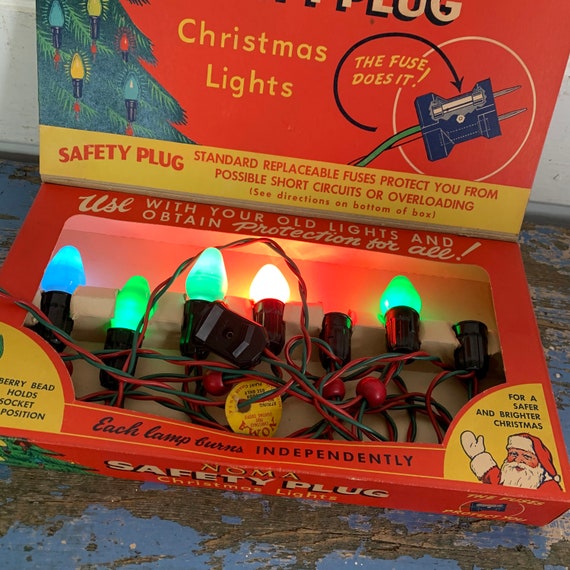 Vintage Christmas Noma Safety Plug Lights Fuses Lighting Kit Etsy