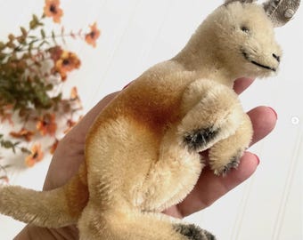 Vintage Steiff Kangaroo Linda With Baby: 1967 Mohair Plush Toy - Etsy