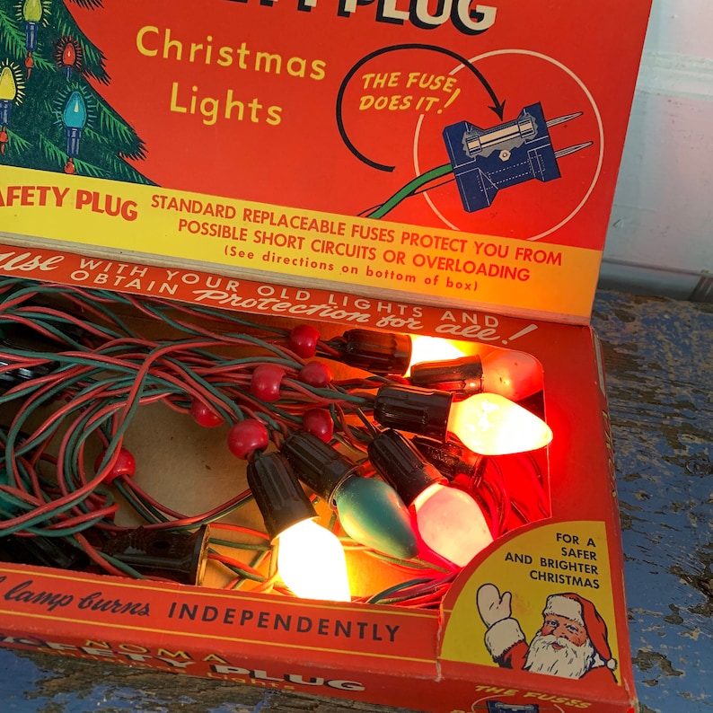 Vintage Christmas Noma Safety Plug Lights Fuses Lighting Kit Etsy