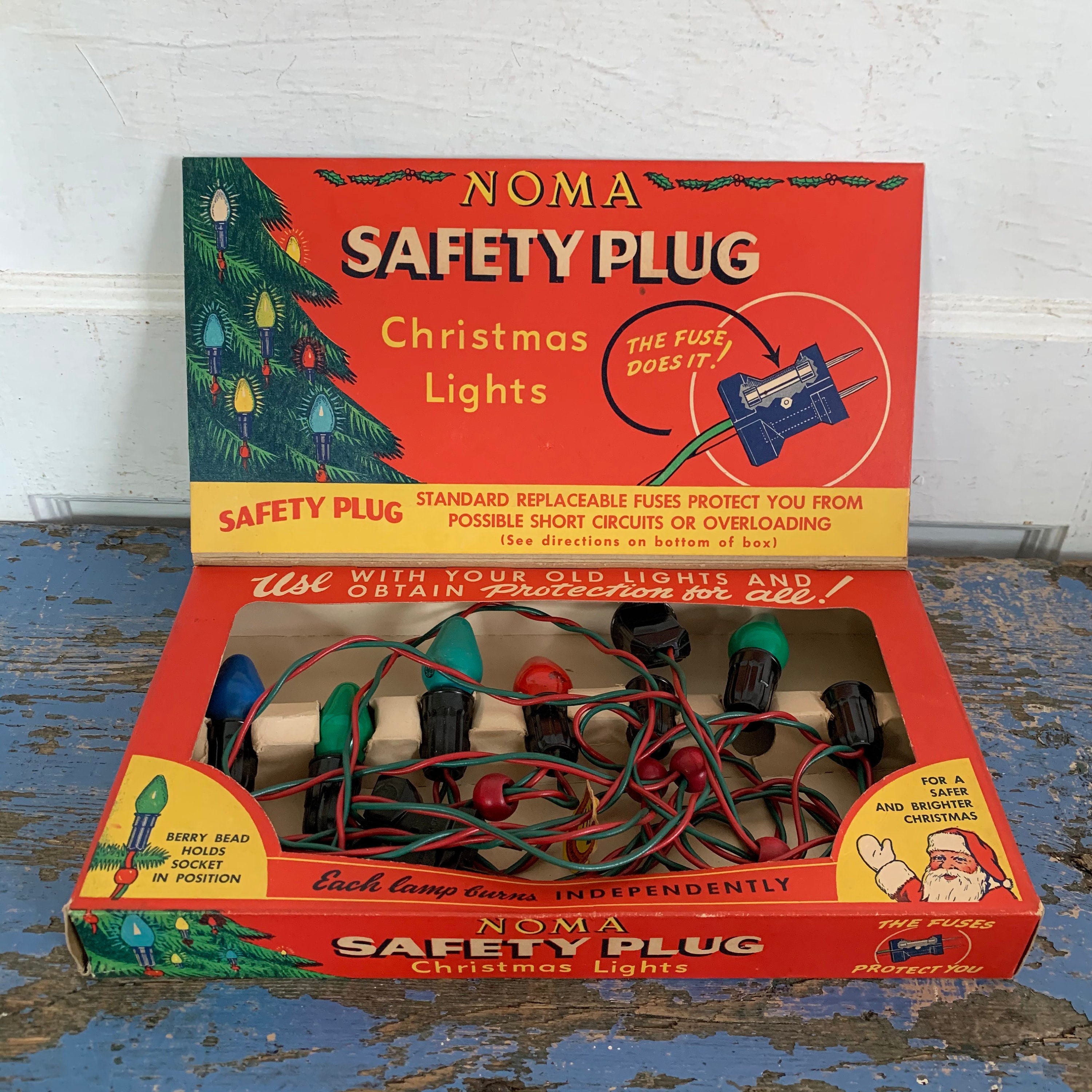 Vintage Christmas Noma Safety Plug Lights Fuses Lighting Kit Etsy