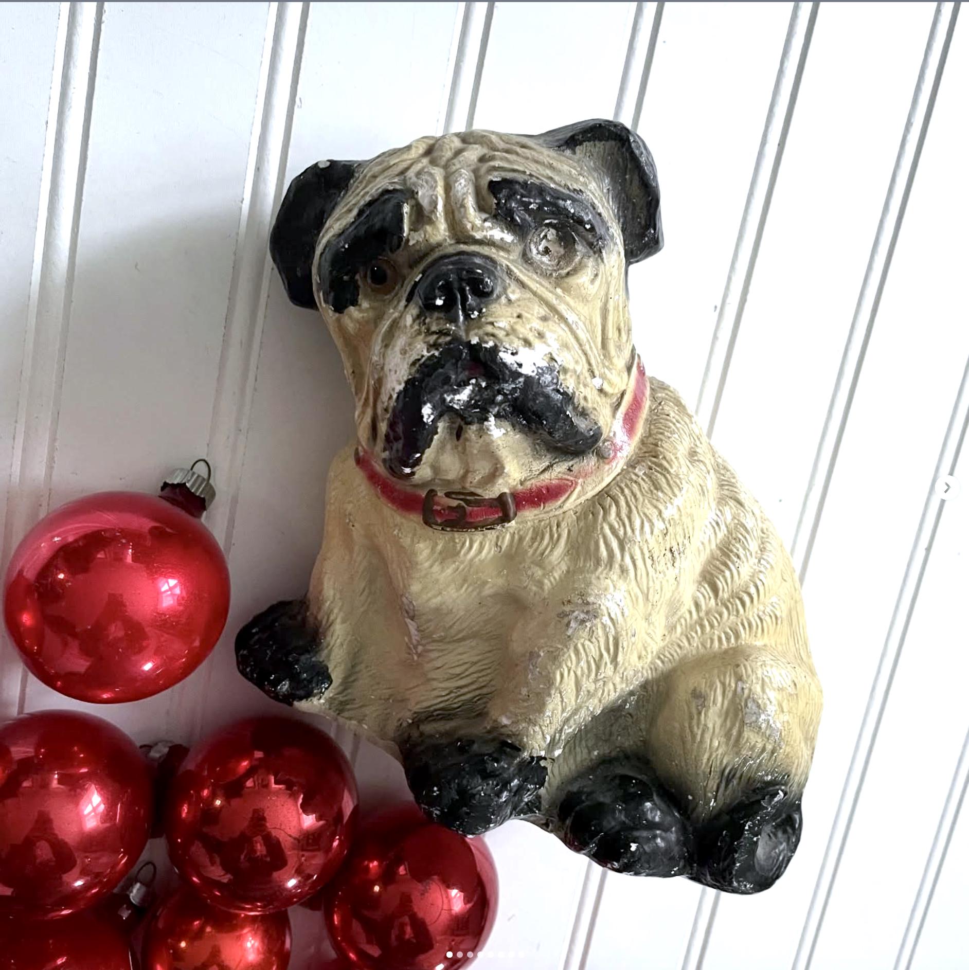 Vintage Chalkware Bulldog - Etsy