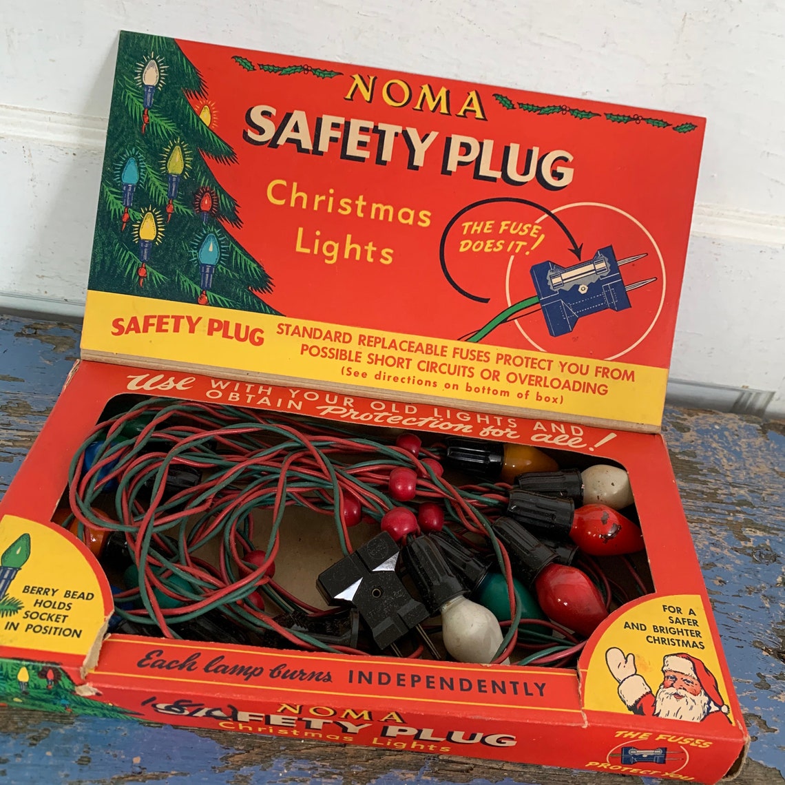 Vintage Christmas Noma Safety Plug Lights Fuses Lighting Kit Etsy