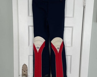 Vintage Roffe Schoeller Flash Ski Pants Men's Navy Blue Red USA Size 30 Regular