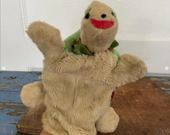 Marionnette à main vintage tortue singe tigre Ka-Klar Manchester, Connecticut jouet en tissu au choix