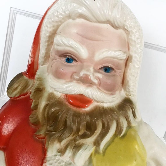 Vintage Santa Blow Mold Light Christmas Blowmold Plastic | Etsy