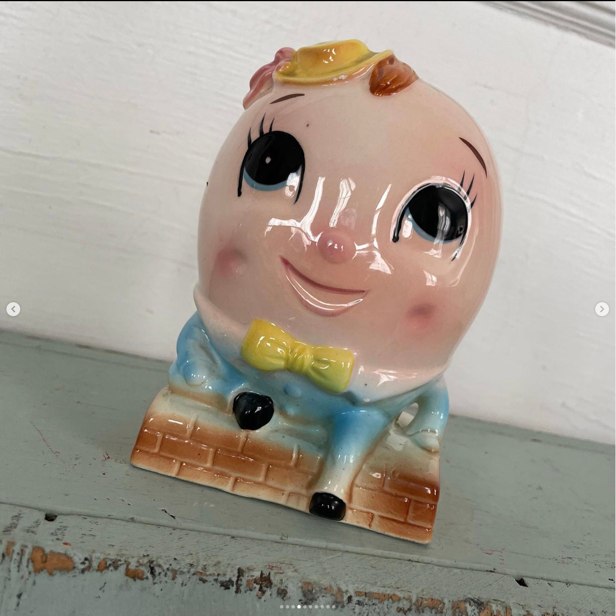 Vintage Humpty Dumpty Planter Vase Big Eye Anthropomorphic Nancy Pew ...