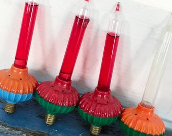 Vintage Biscuit Bubble Lights, Christmas Bubble Lights, Set of 8, Multicolor, Untested
