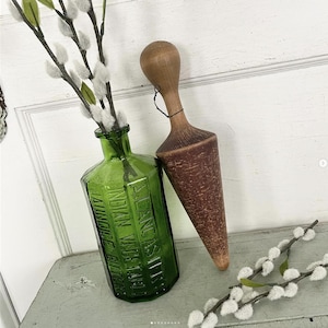 Antique Vintage Wood Pestle Masher Kitchen Tool Utensil Gadget Brown Primitive Farmhouse Patina