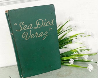 Vintage Sea Dios Veraz Let God be True Green Hardcover Religious Religion Book Spanish 1949