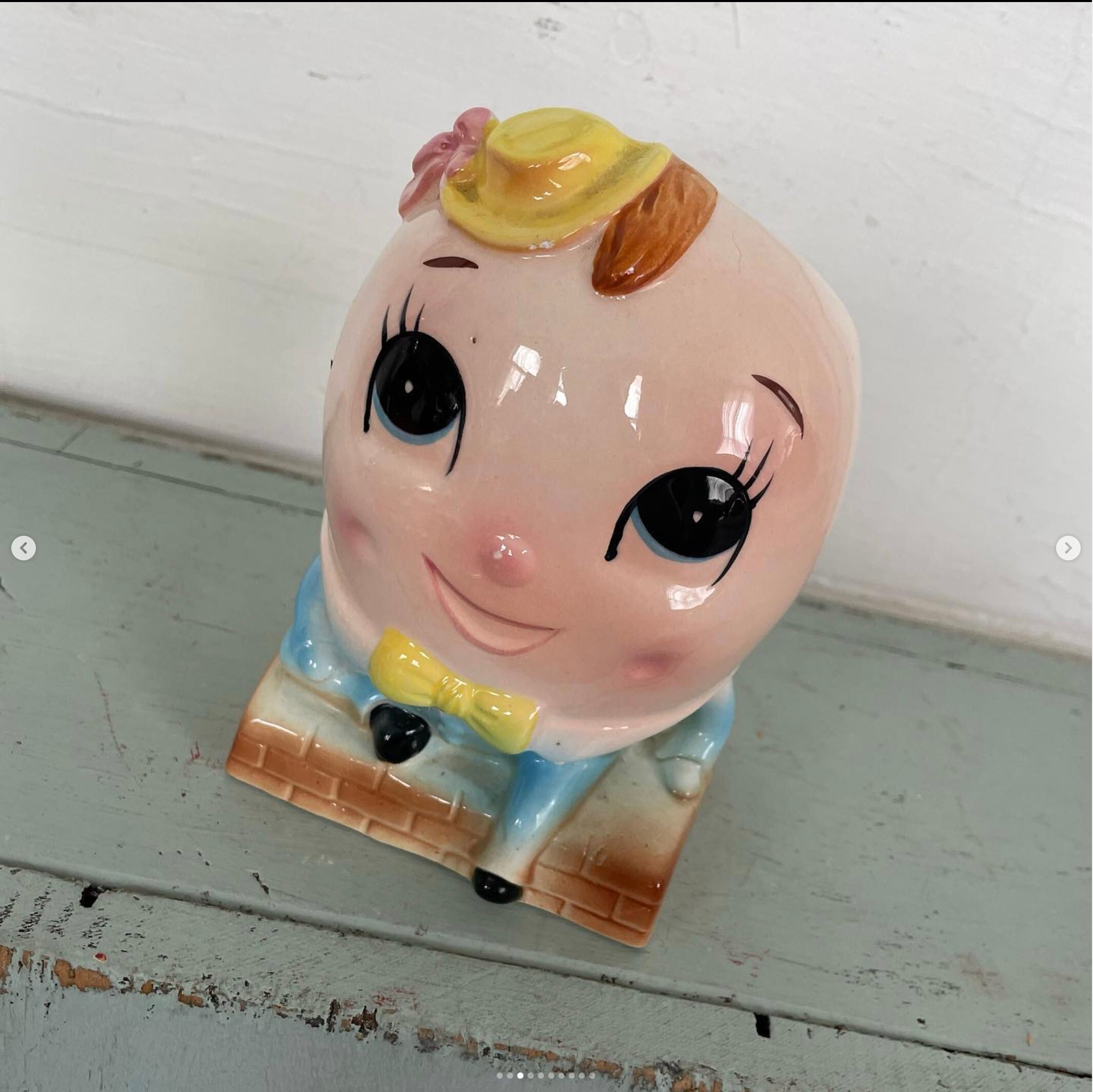 Vintage Humpty Dumpty Planter Vase Big Eye Anthropomorphic Nancy Pew ...
