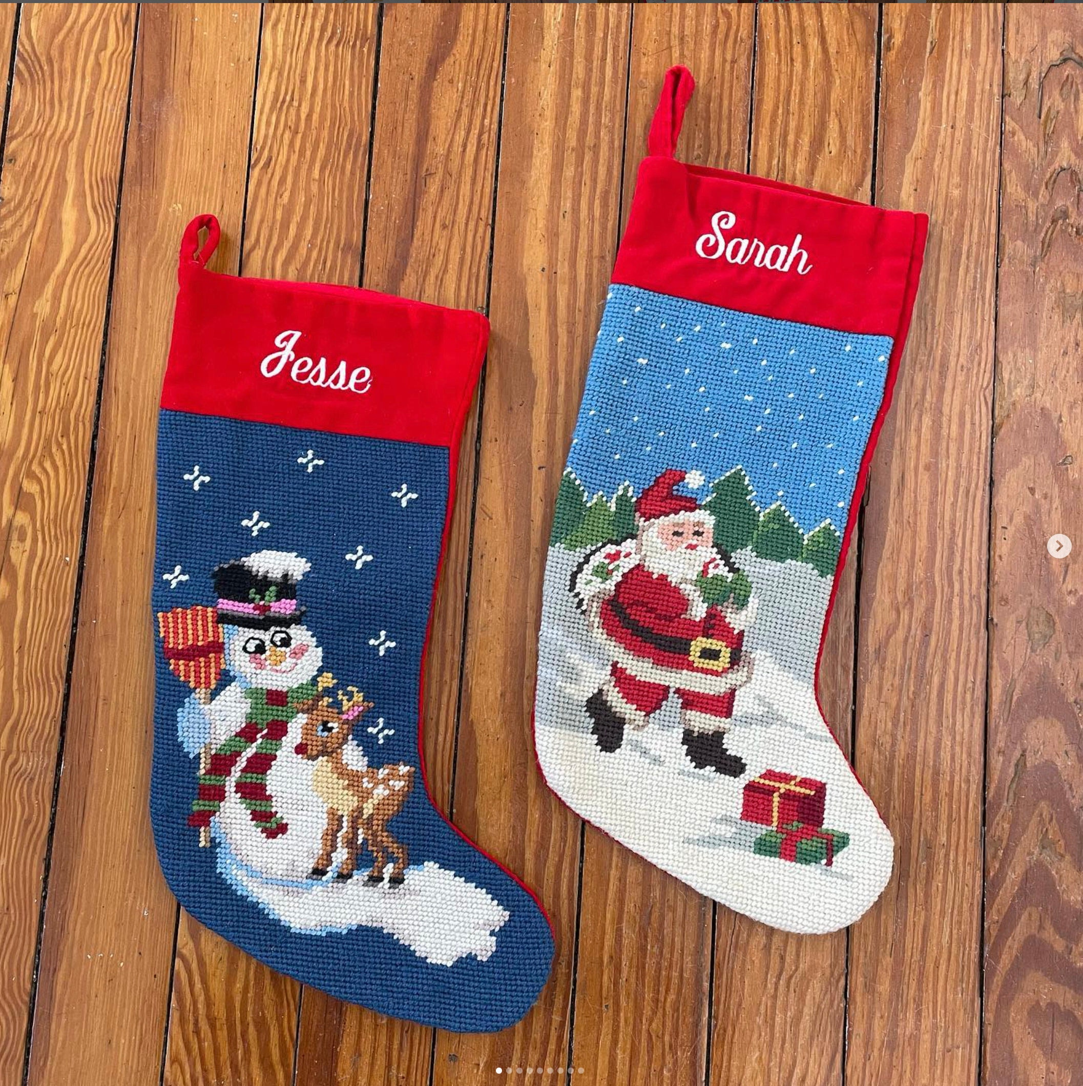 Christmas Needlepoint Stocking, Cotton Subject | L.L.Bean