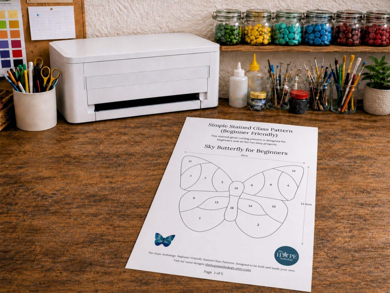 Butterfly Stained Glass Pattern Bundle | Beginner Insect Suncatcher Set ...