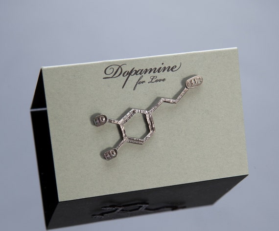 Estructura Quimica De Dopamina Pin En Plata De Ley Etsy