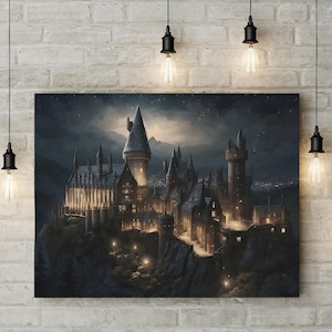 Magic Academy Canvas Print: Vintage Fantasy School Wall Art