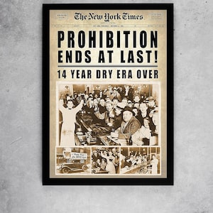 End At Last Prohibition 1933 Aufheben Zeitung Kunstdruck Portrait Vintage Poster Leinwand Wand Kunst Dekor Geschenk Bar Dekor Leinwand Kunstdrucke