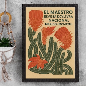 Mexikanische Ausstellung Kunst Poster, Kaktus Wandkunst, Mexiko Reise Poster, Vintage Wandkunst, El Maestro Poster, mexikanische Kultur Druck