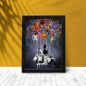 Banksy Balloon Canvas, Balloon Poster, Banksy Art, Wall Art Canvas Design, Ready To Hang Decoration
