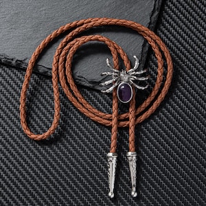 Spider Gem Bolo Tie: Handcrafted Animal-Inspired Necklace
