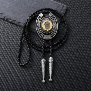 Corbata de bolo de metal con letra "O", regalo para padrinos de boda, estilo vaquero vintage, estilo vaquero occidental, ideal como regalo de boda.