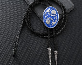 Women's Bolo Tie, Wedding bolo Tie, Men Bolo Tie, Carved Flowers Bolo Tie, Handmade Bolo Tie - Gifts for Her, Birthday/Wedding Gifts