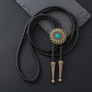 Women Bolo Tie, Handcrafted Floral Bolo Ties, Bolo Tie for Mom, Bolo Ties with Leather Cord, Mother&#39;s Day Gifts, Wedding Bolo tie